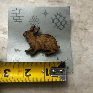 Wooden bunny pin